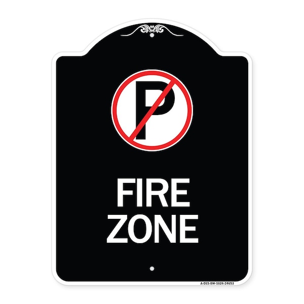 Signmission No Parking Symbol Heavy-Gauge Aluminum Architectural Sign, 24" x 18", BW-1824-24653 A-DES-BW-1824-24653 - main